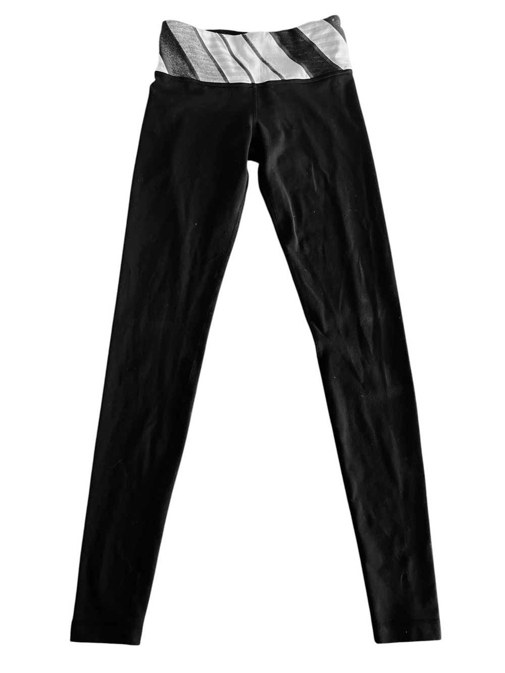 Lululemon Women Size 4 Wunder Under‎ Tri Geo Silver Spoon Full Length Leggings